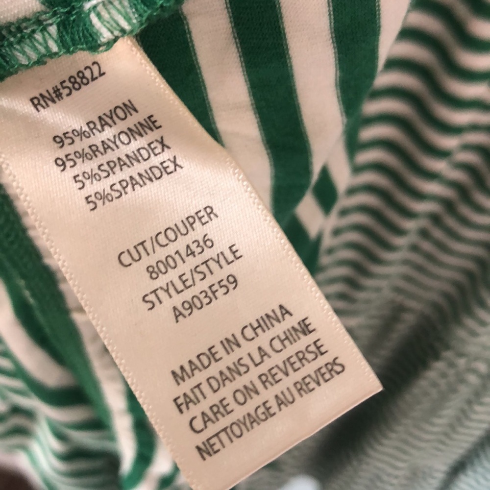 NWT Max Studio Ruffle Cap Sleeve Tiered Jersey Babydoll Dress Green Stripe - Picture 8 of 8